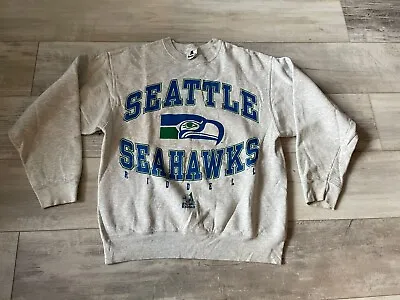 Vintage 1996 Seattle Seahawks Crewneck Sweatshirt - Riddell Tag Size Medium USA • $69.99