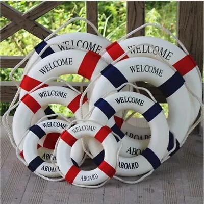 Welcome Aboard Nautical Life Ring Lifebuoy Boat Wall Hanging Home Decoration New • £2.99