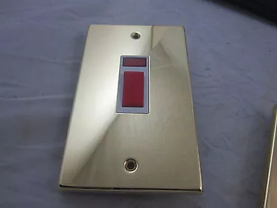 £3.99 • Buy Volex Traditional Brass Double Pole 45a Neon Cooker Switch     Part No. Dec445