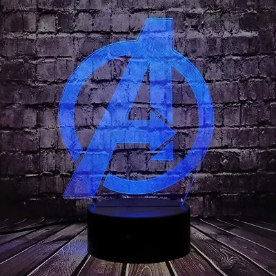 Illusion Avengers Logo Lamp 3D Light Experience • $18.99