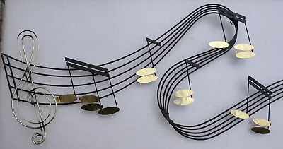 Signed Curtis Jere Brass Wall Sculpture Musical Notes Year 1988 • $375