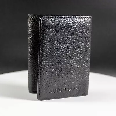 Marks And Spencer Autograph Mens Wallet Leather Wallet Vintage Style Black • £14