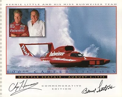 Miss Budweiser Hydroplane Racing Bernie Little Chip Hanauer 100th Victory Print • $24.99