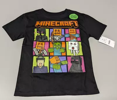 Minecraft Boys Square Halloween Short Sleeve Tee Shirt T-Shirt -Black • $7.15