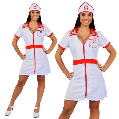 Ladies Sexy Nurse Costume Hospital Fancy Dress Naughty Uniform Outfit S-xxl Hen • £11.99