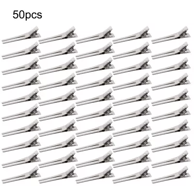 50 PCS Double Prong Metal Alligator Hair Clips Styling Curl Sectioning Pins • $14.10