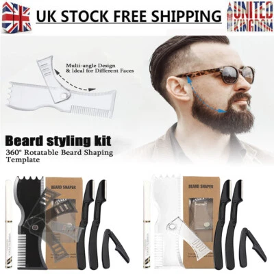 £8.85 • Buy Beard Shaping Tool Trimming Shaper Template Guide Razors Kit For Shaving Stencil