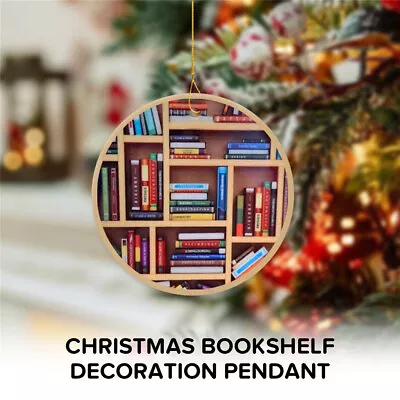 Book Round Holiday Pendant Bookshelf Pendant Ornament Christmas Tree Decor Gifts • $15.79