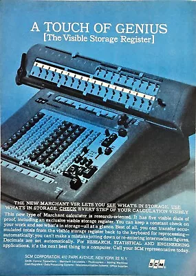 SCM Smith Corona Typewriter Comp Marchant Calculator Vintage 1963 Print Ad 8x11 • $9.50