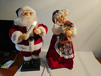 Vintage Trim A Home Animated Mr. & Mrs. Claus Lighted Motion K Mart 1980s • $48.50