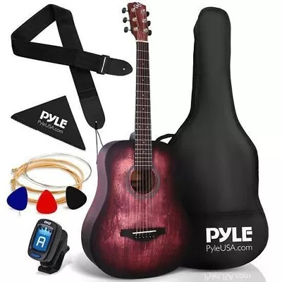 Pyle 34'' Beginners 6-String Acoustic Guitar - Okoume Wood 1/2 Junior Size • $114.99