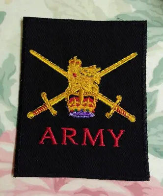 MILITARY BADGE  ARMY- Embroidered   - Sew On Breast / Biker Patch • £5