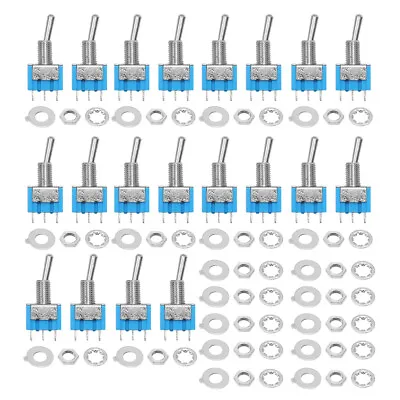 20 Pcs Mini Latching Toggle Switches 3 Pin 2 Position MTS-102 125VAC 6A Blue • $8.47