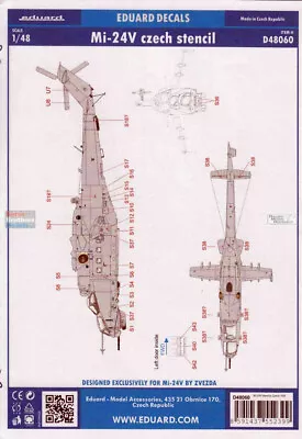 EDUD48060 1:48 Eduard Decals - Mi-24V Hind Czech Stencils • $24.79