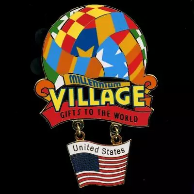 WDW Epcot Millennium Village USA United States Flag Cast LE Disney Pin 3013 • $64.95