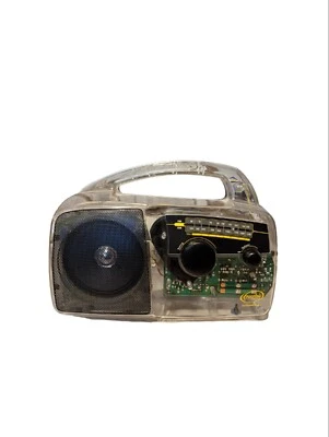 $34.99 • Buy Self Powered AM/FM Radio Solar & Crank Clear See Through Prison Freeplay