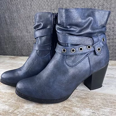£19.99 • Buy Pavers Blue Leather HeelsAnkle Boots With Zip Women’s Ladies UK Size 5 EU 38