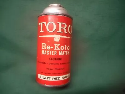 Pre 1963 Vintage TORO Re-Kote Master Match Spray Paint Can ~ Full Lt. Red 501-6* • $21.95