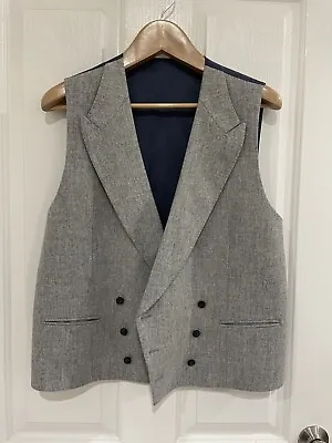 Suitsupply Gray Wool Double Beeasted Waistcoat Size 42 • $58.23