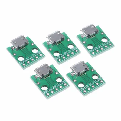 5x MICRO USB To DIP Adapter 5pin Female Connector B Type Pcb Converter Pinboard • £3.60