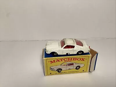Lensey Matchbox Ford Mustang No 8 White - Red Interior Front Steering W/ Box • $45
