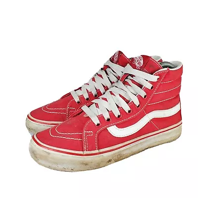 Vans Sk8-Hi Top Red Women's Size 7 Mens 5.5 Skateboarding Shoes Distressed  • $6.49