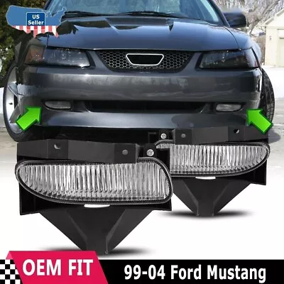 Ford 1999-2004 Ford Mustang Fog Lights Front Bumper Driving Lamp Clear Lens PAIR • $31.99