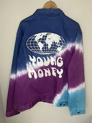 NWT American Eagle X Young Money Lil Wayne Blue Tie Dye Denim Jacket Size 3XL • $23.99