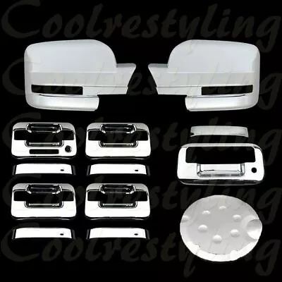 For Fit Ford F150 2009-2014 Chrome Mirror 4 Door Handle Tailgate & GAS CAP Cover • $68