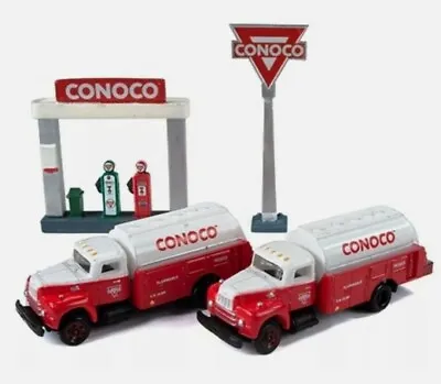 Classic Metal Works 60000 N Scale Conoco 2x Fuel TrucksSign & Pump Island  • $19.99