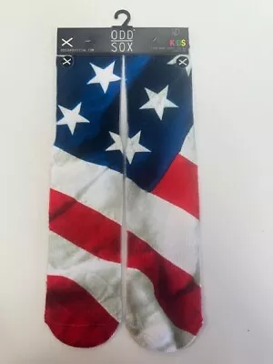 Kids Odd Sox American Flag Theme Crew Socks - OSFM • $7.90
