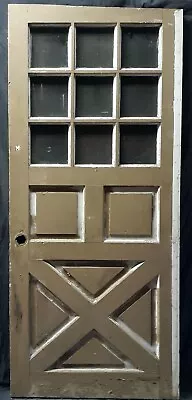 36 X81.5 X1.75  Antique Vintage SOLID Wood Wooden Entry Door Window Glass Panels • $899.99