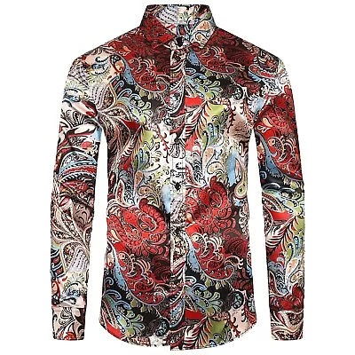 PAISLEY MULTICOLOUR FESTIVAL MENS PARTY CASUAL DRESS MOD 60s SHIRT Fm 19.99 (534 • £20.99