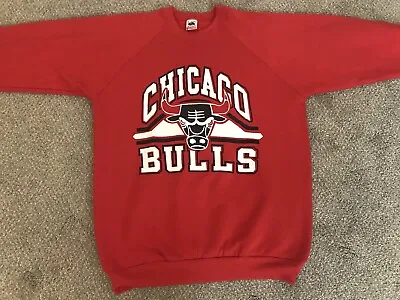 Chicago Bulls Vintage Sweatshirt Men's XL Fruit Of The Loom Red Crewneck USA • $29.99