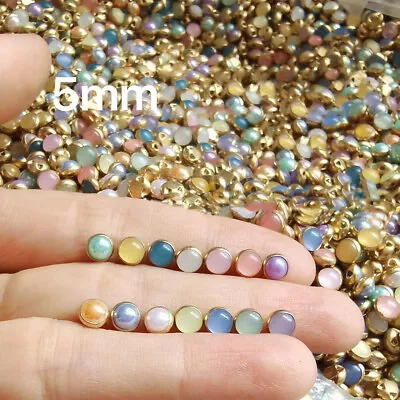 50X Mini Button Round Pearl Buckle Doll Clothing Sewing Handmade DIY Accessories • $2.34