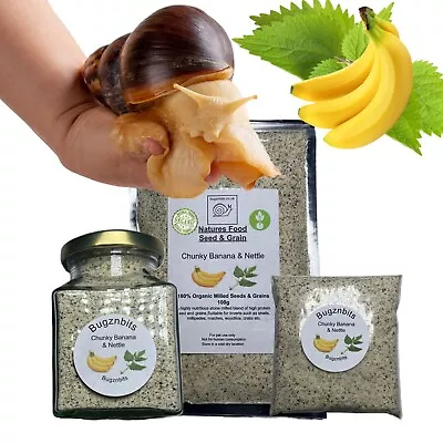 Giant African Land Snail Food Snail Mix Organic Banana & Nettle 100% Natural • £3.49