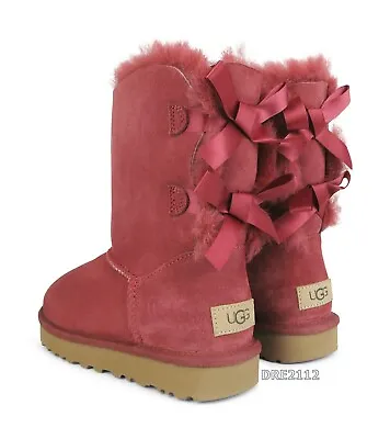 UGG Bailey Bow II Timeless Red Suede Fur Boots Womens Size 9 ~NIB~ • $142.45