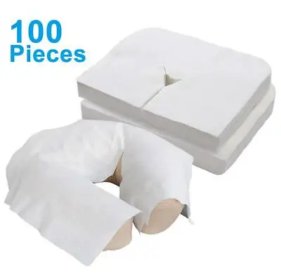 100 Sheets 14 X11  Disposable Face Cradle Cover Massage Table Headrest Cover US • $15.48