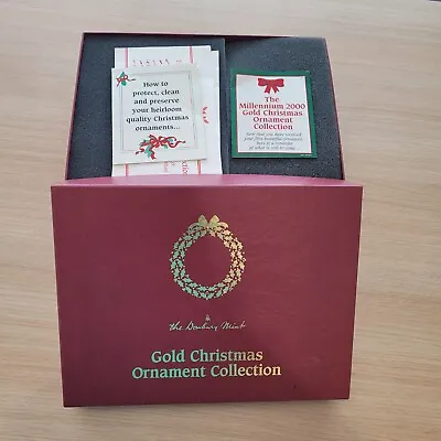 Vtg Danbury Mint Gold Plated Christmas Ornaments 99-2000 Collector Box Set Of 12 • $298.96