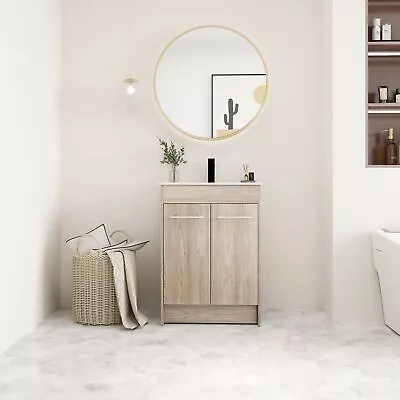 24 Inch Freestanding Bathroom Vanityfor Modern BathroomCeramic Basin White Oak • $331.62