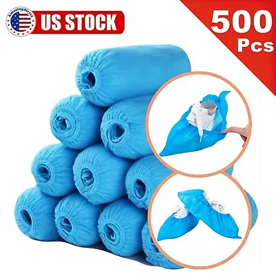 500 Disposable Shoe Covers Boot Cover Dust Proof One Size Fit Most Non-slip Blue • $13.15