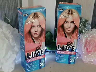 SCHWARZKOPF CANDY COTTON Hair Colour Temporary Pastel Spray For Blondes Leave In • £5.99