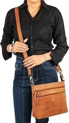 Handmade Vintage Leather Shoulder Purse Women's Crossbody Handbags Casual Bag • $50.91