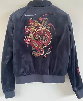 Drop Dead Game Of Thrones Fire & Blood Bomber Jacket Size 10 Plus Dragon Egg • $61.66