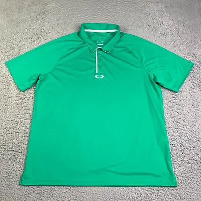 Oakley Polo Shirt Adult XL Green White Logo Hydrolix Golf Casual Mens • $19.89