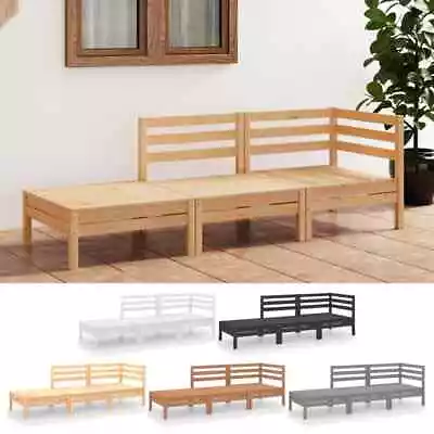 Patio Furniture Set 3 Piece Outdoor Sectional Sofa Set Solid Wood Pine VidaXL • $263.99