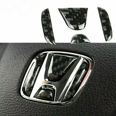 For Honda Civic CRV Accord Carbon Fiber Steering Wheel Center Logo Insert Trim • $9