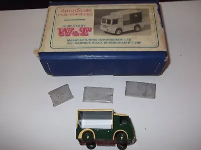 VINTAGE WHITE METAL W&T 4mm ELECTRIC  MILK FLOAT COMPETED KIT & BOX DINKY STYLE • $12.43
