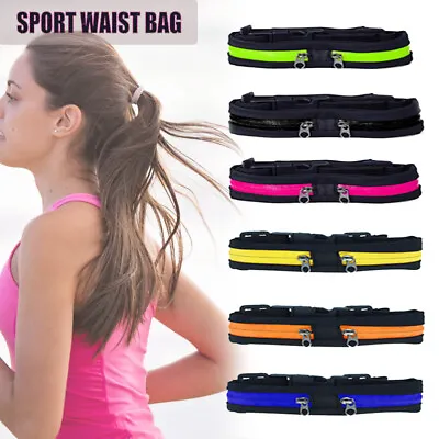 Waterproof Fitness Sport Runner Waist Bum Bag Running Belt Pouch Zip Fanny Pack • $5.79