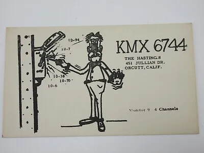 Vintage Amateur Ham Radio QSL QSO Postcard Card - KMX 6744 - Orcutt California • $9.45
